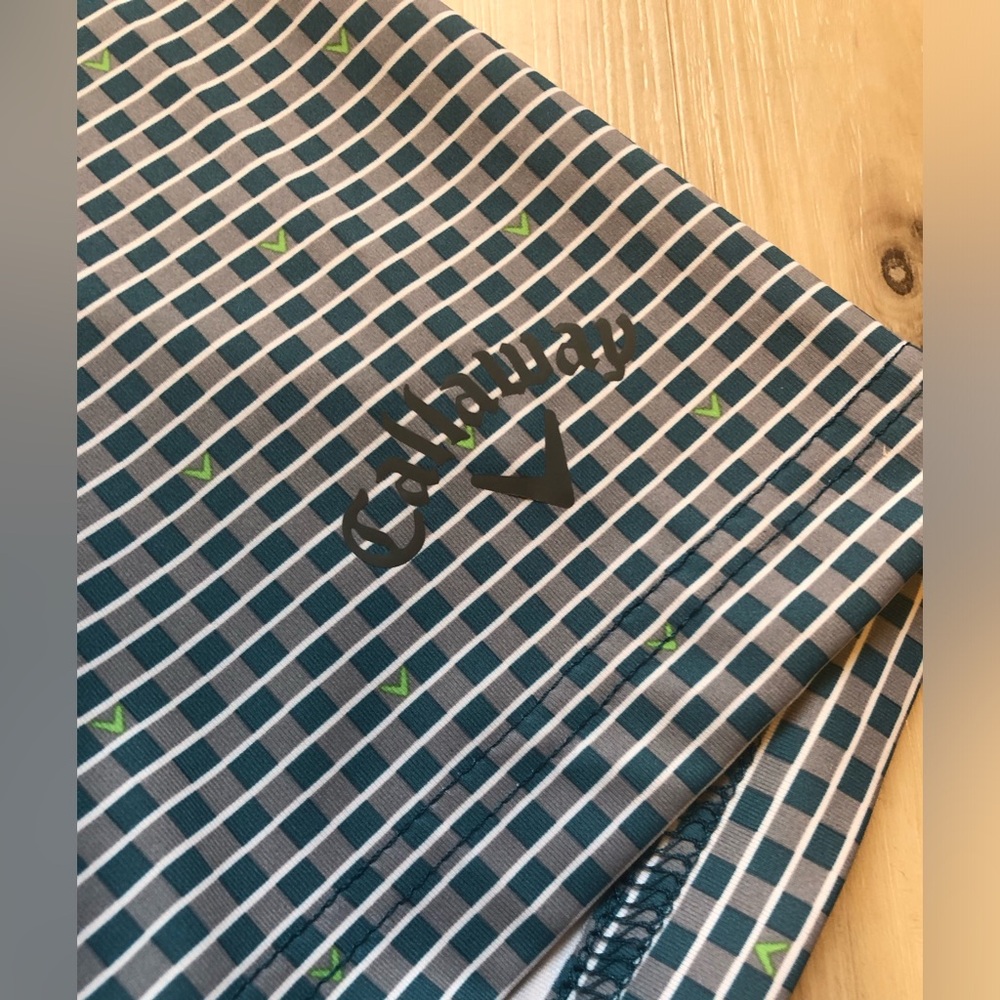 Callaway Blue and Gray Patterned Polo Shirt - Opti-Dri - Picture 8 of 9